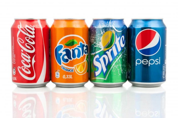 Cans of sodas