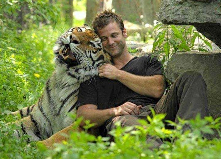 tiger and man